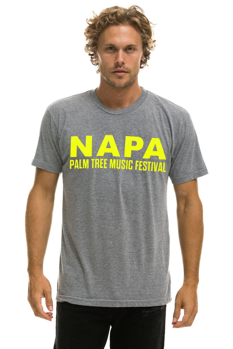 PALM TREE FESTIVAL NAPA 2026 CREW TEE - HEATHER GREY