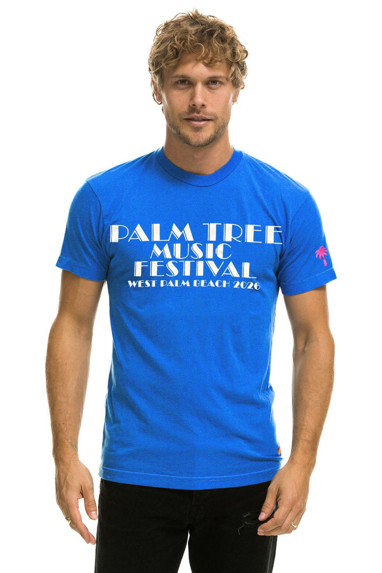 PALM TREE FEST WEST PALM 2026 CREW TEE SHIRT - COBALT