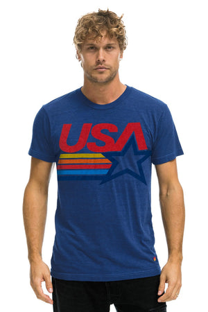 USA STAR CREW TEE - ROYAL