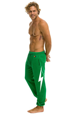 BOLT STITCH UNISEX SWEATPANTS - KELLY GREEN // WHITE
