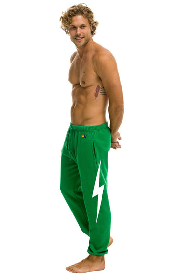 BOLT STITCH UNISEX SWEATPANTS - KELLY GREEN // WHITE