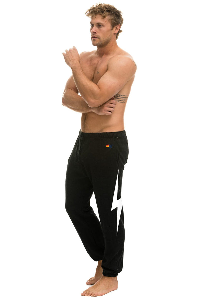 BOLT PRINT SWEATPANTS - BLACK // WHITE
