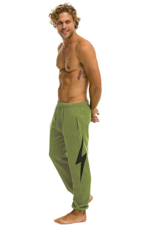 BOLT PRINT UNISEX SWEATPANTS - JUNGLE GREEN