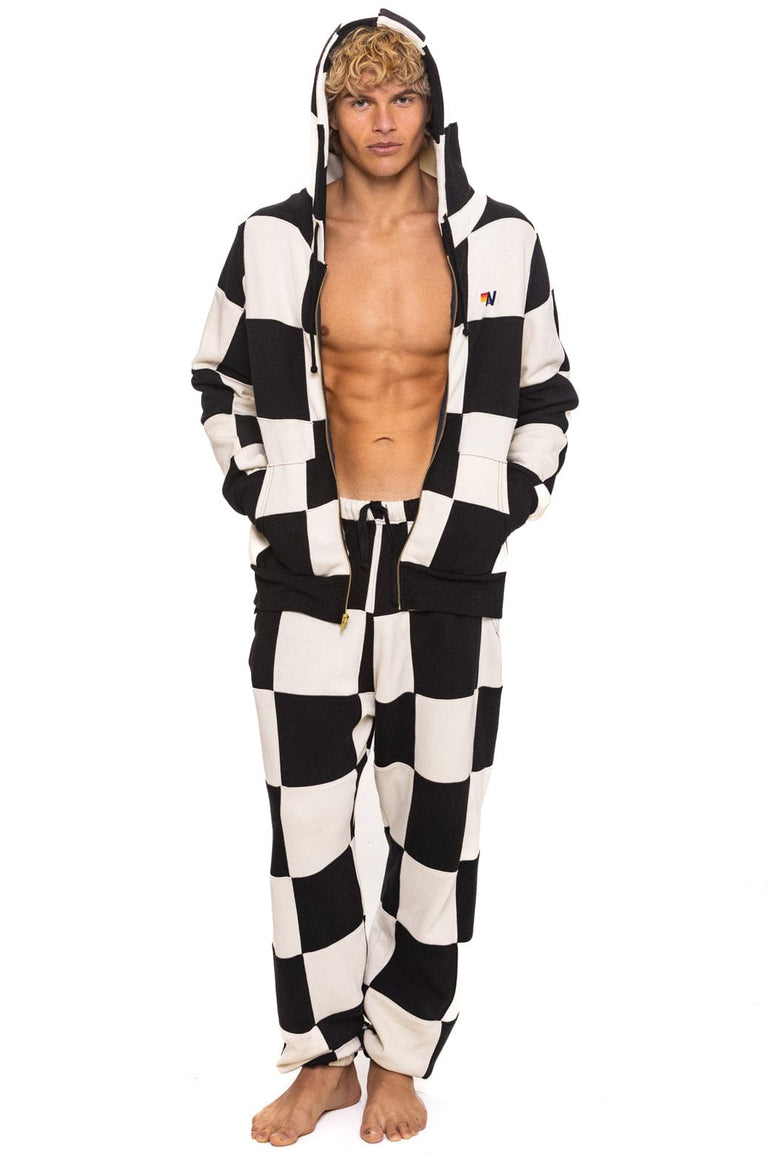CHECK QUILTED SWEATPANTS - VINTAGE WHITE // BLACK