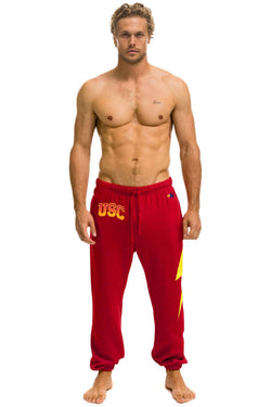 UNIVERSITY OF SOUTHERN CALIFORNIA BOLT UNISEX POCKET SWEATPANTS - CARDINAL