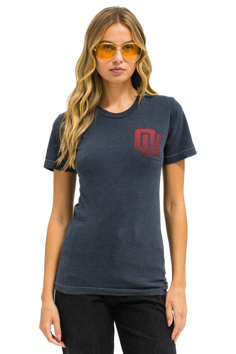 UNIVERSITY OF OKLAHOMA BOLT CREW TEE SHIRT - CHARCOAL
