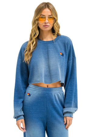 ESSENTIAL CROPPED CREW SWEATSHIRT RELAXED - FADED WATER