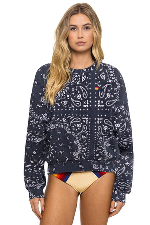 BANDANA RELAXED CREW SWEATSHIRT - CHARCOAL