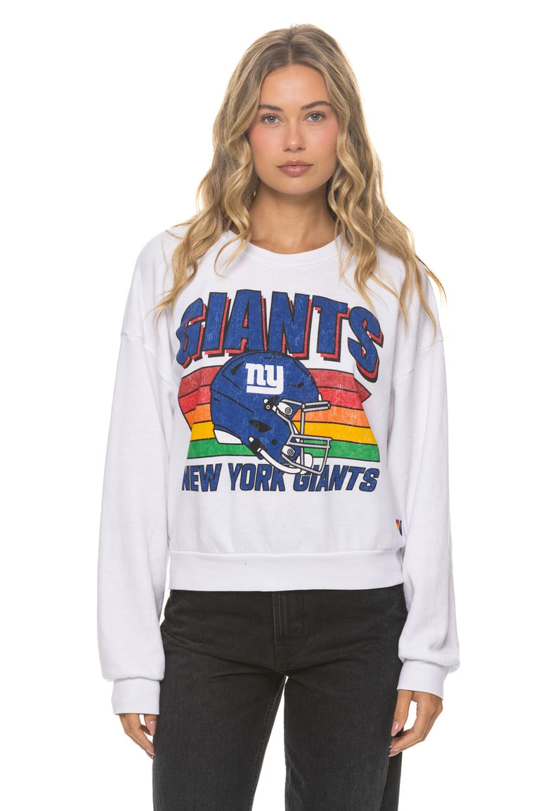 NEW YORK GIANTS HELMET RELAXED CREW SWEATSHIRT - WHITE