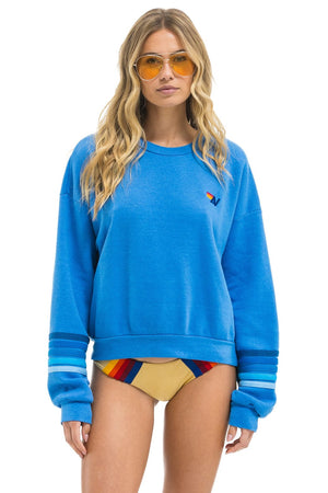 RUGBY STITCH 2 RELAXED CREW SWEATSHIRT - COBALT // BLUE