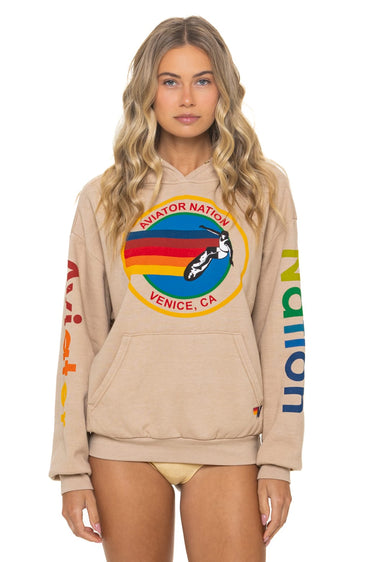 AVIATOR NATION RELAXED PULLOVER HOODIE - SAND