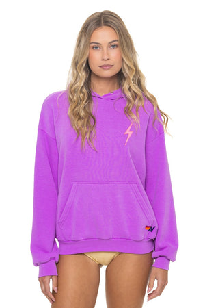 BOLT STITCH RELAXED PULLOVER HOODIE - NEON PURPLE // NEON PINK