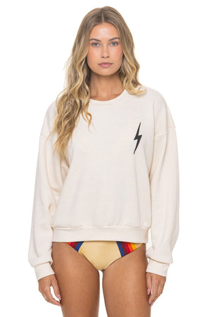 BOLT STITCH RELAXED CREW SWEATSHIRT - VINTAGE WHITE