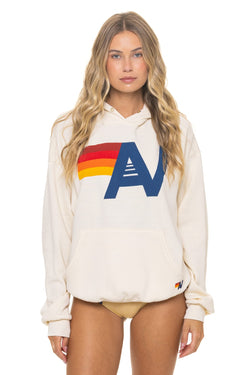 LOGO PULLOVER RELAXED HOODIE - VINTAGE WHITE