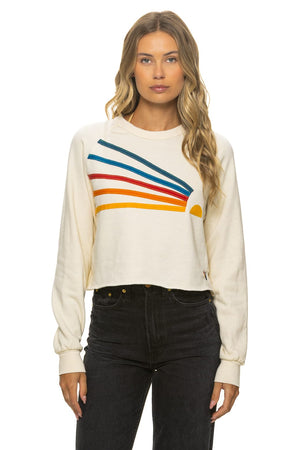 DAYDREAM CROPPED CREW SWEATSHIRT RELAXED - VINTAGE WHITE