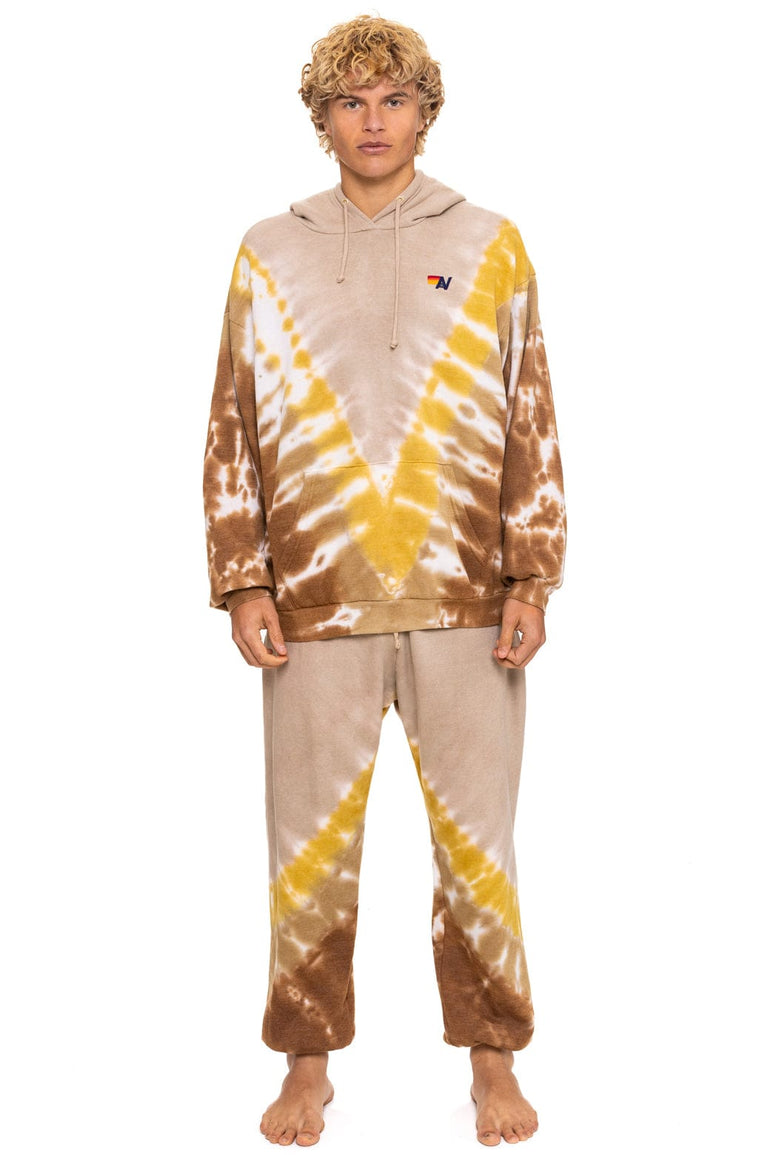 HAND DYED V SWEATPANTS - TIE DYE SAND // CINNAMON
