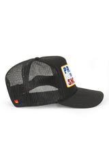 PRAY FOR SNOW VINTAGE TRUCKER HAT - BLACK - side