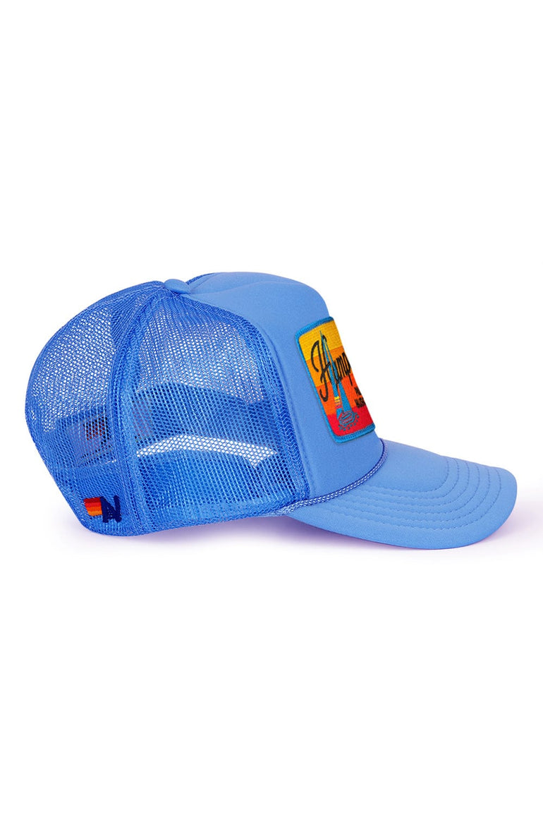 PALM TREE FESTIVAL HAMPTONS 2026 VINTAGE LOW RISE TRUCKER - LIGHT BLUE