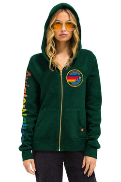 AVIATOR NATION ZIP HOODIE - MIAMI GREEN