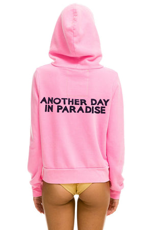 ANOTHER DAY IN PARADISE HOODIE - NEON PINK