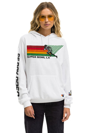 SUPER BOWL 2026 RELAXED PULLOVER HOODIE - WHITE