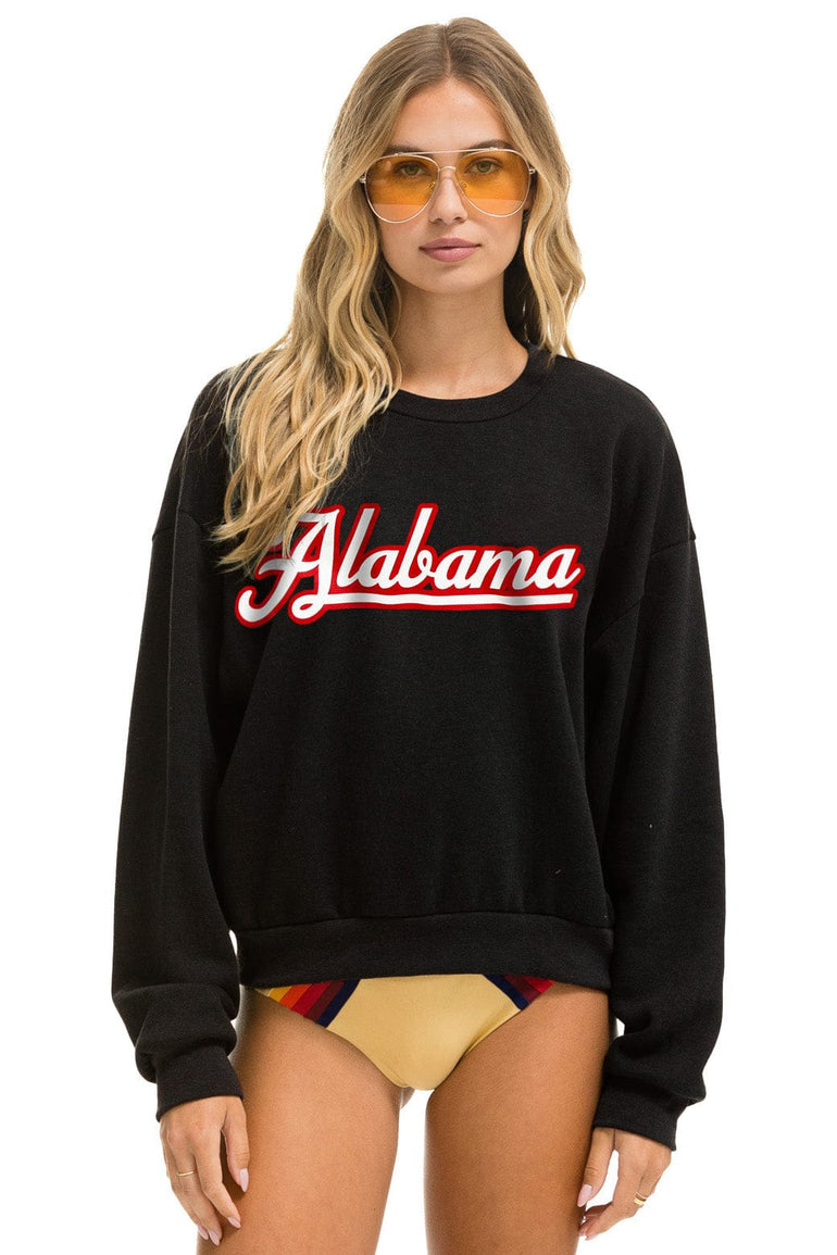 UNIVERSITY OF ALABAMA RELAXED CREW SWEATSHIRT - BLACK