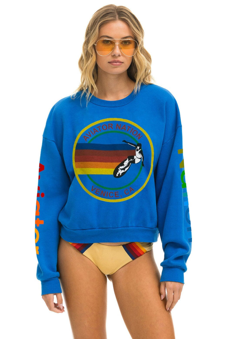 AVIATOR NATION RELAXED VENICE CREW SWEATSHIRT - ADVENTURE BLUE