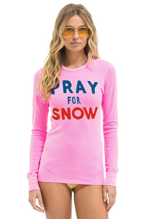 PRAY FOR SNOW THERMAL - NEON PINK