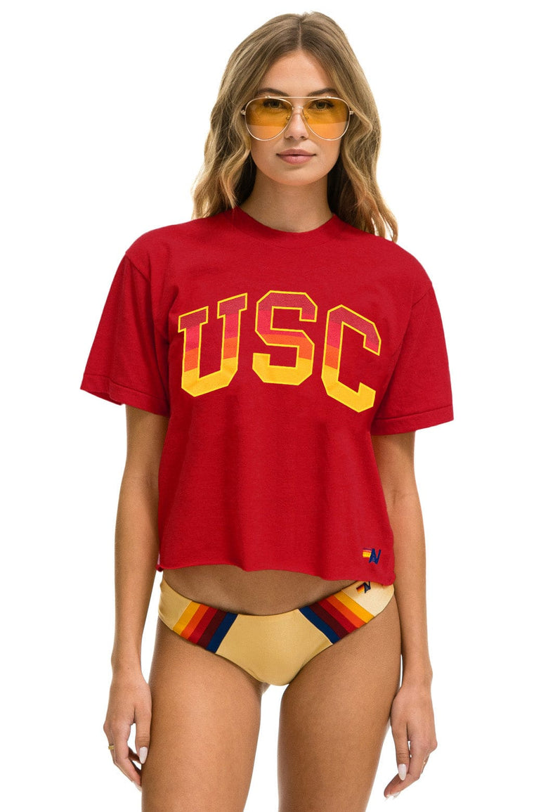 UNIVERSITY OF SOUTHERN CALIFORNIA BOYFRIEND TEE - CARDINAL