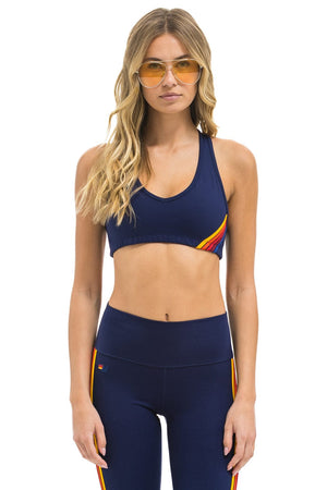 WOMEN'S 5 STRIPE SPORTS BRA - NAVY