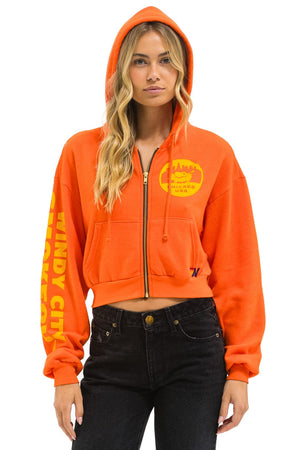 WINDY CITY SMOKEOUT 2025 CROPPED ZIP HOODIE RELAXED - ORANGE