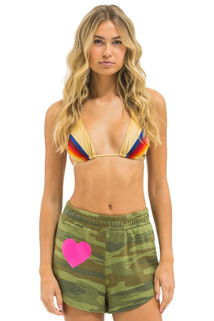 HEART CLUB SHORTS - CAMO // NEON PINK