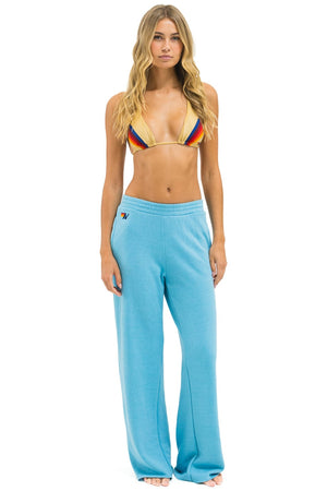 WIDE LEG POCKET SWEATPANTS - AQUA