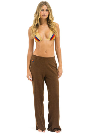 WIDE LEG POCKET SWEATPANTS - CHOCOLATE
