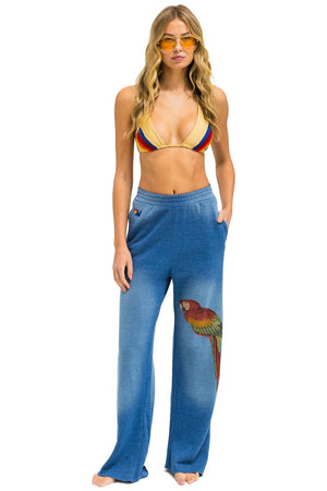 PARROT WIDE LEG POCKET SWEATPANTS - FADED WATER