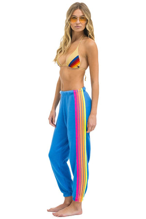 5 STRIPE SWEATPANTS - COBALT // NEON