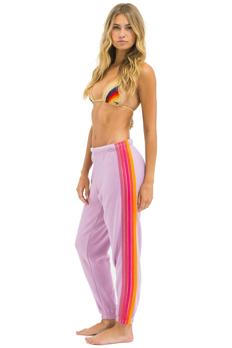 5 STRIPE SWEATPANTS - MAUVE // MAGENTA ORANGE