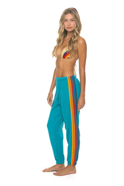 5 STRIPE SWEATPANTS - TEAL