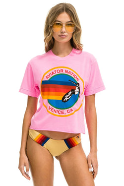 SIGNATURE VENICE BOYFRIEND TEE - NEON PINK