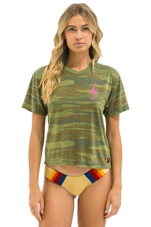 BOLT 2 BOYFRIEND TEE - CAMO // NEON PINK