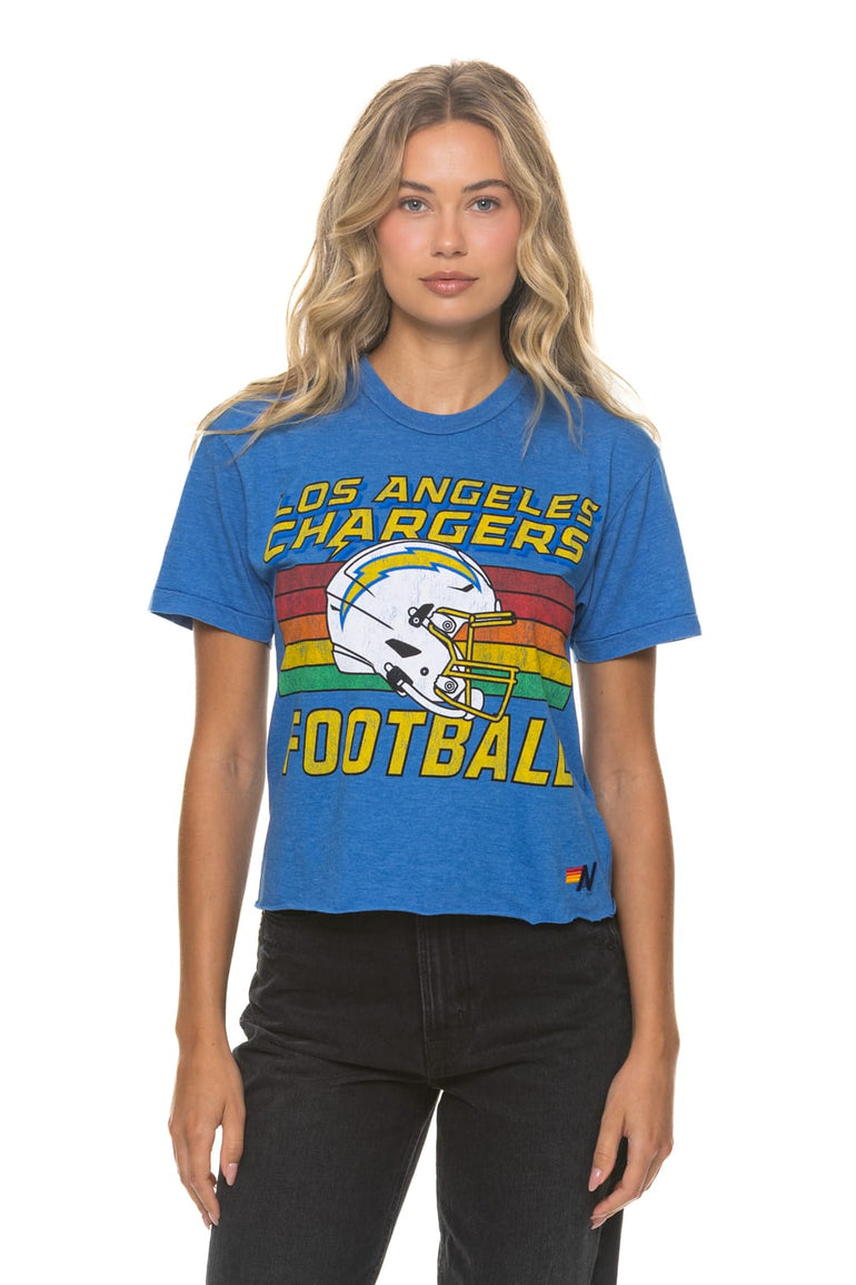 LOS ANGELES CHARGERS HELMET BOYFRIEND TEE - COBALT