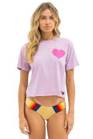 HEART PRINT BOYFRIEND TEE - MAUVE // NEON PINK