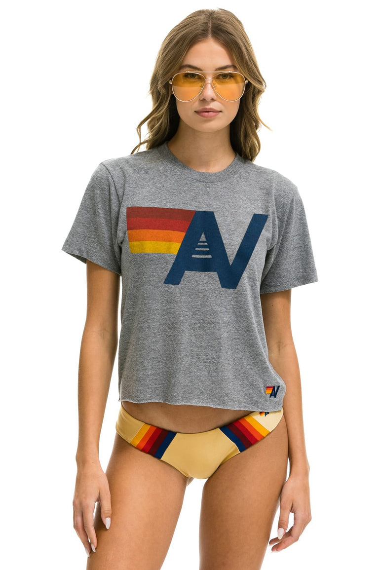 LOGO BOYFRIEND TEE - HEATHER GREY