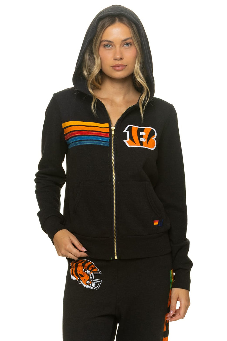 CINCINNATI BENGALS ZIP HOODIE - BLACK