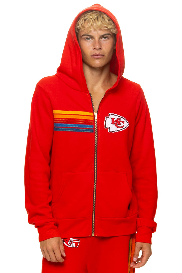 KANSAS CITY CHIEFS ZIP HOODIE - RED