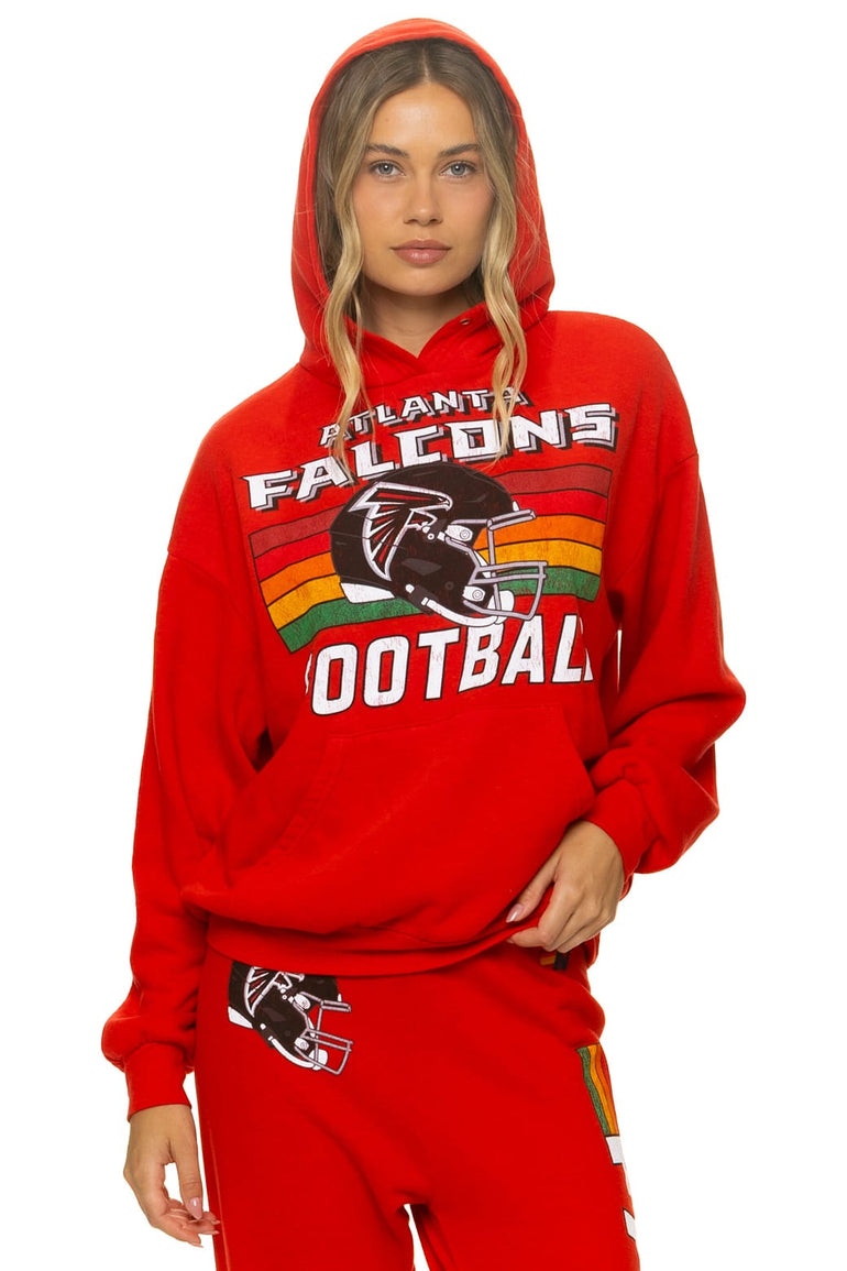 ATLANTA FALCONS HELMET RELAXED PULLOVER HOODIE - RED