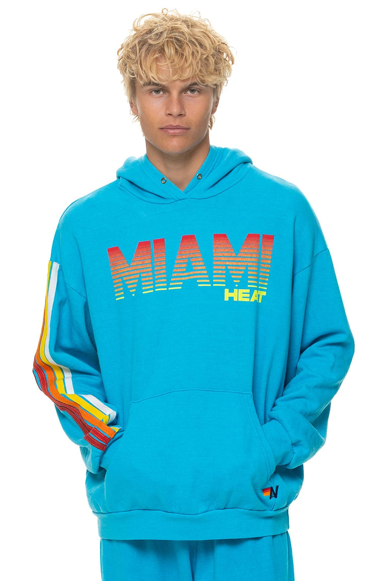 MIAMI HEAT 2026 RELAXED PULLOVER HOODIE - NEON BLUE