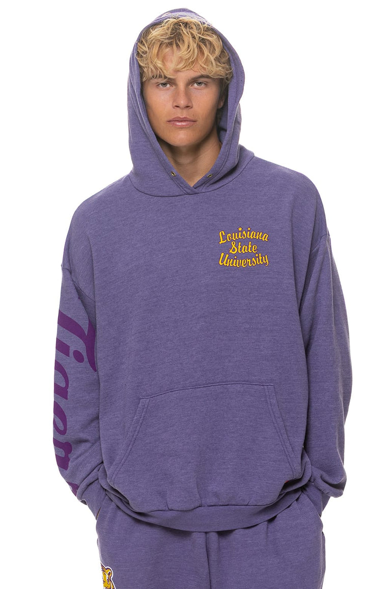 LSU TIGER RELAXED PULLOVER HOODIE - GRAPE