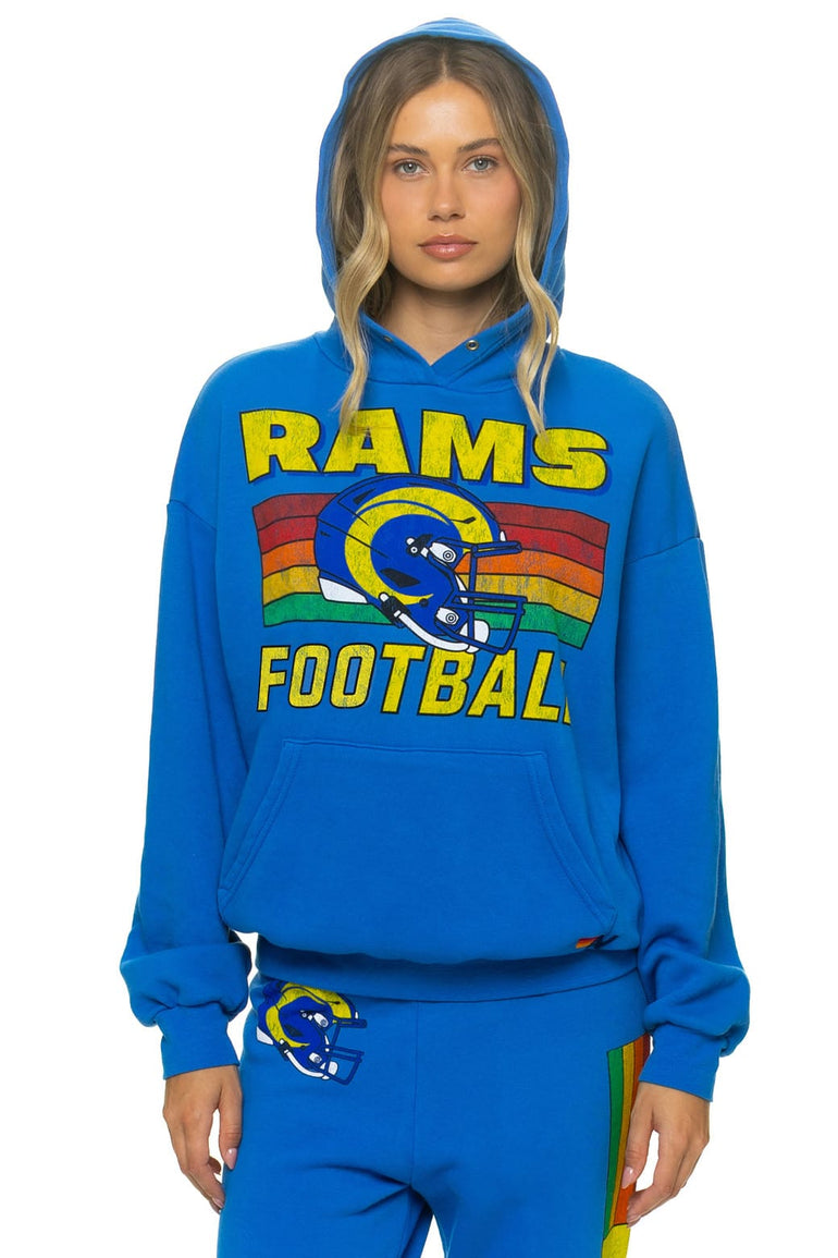 LOS ANGELES RAMS HELMET RELAXED PULLOVER HOODIE - OCEAN