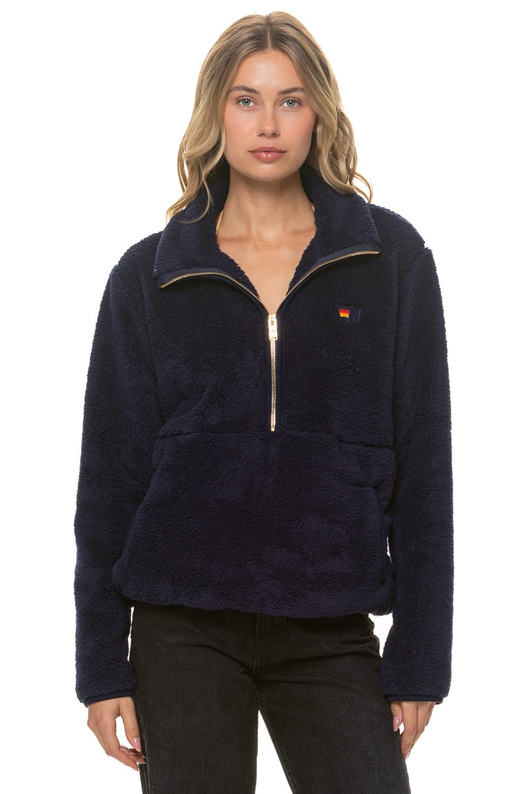 TEDDY UNISEX HALF ZIP JACKET - NAVY